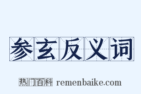 参玄反义词是什么意思的图片